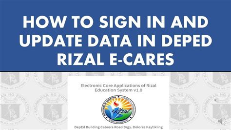 ecares v4|HOW TO SIGN IN AND UPDATE DATA IN DEPED .